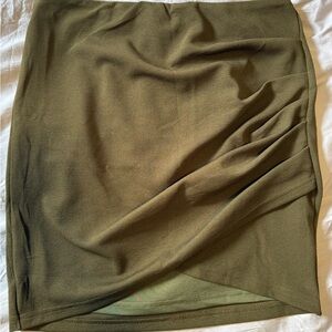 EXLURA Olive Green Women's Skirt